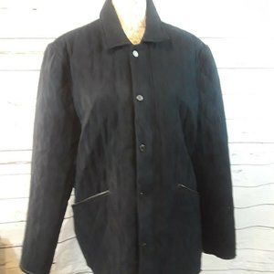 7 For All Mankind Black Quilted Full Zip Jacket M